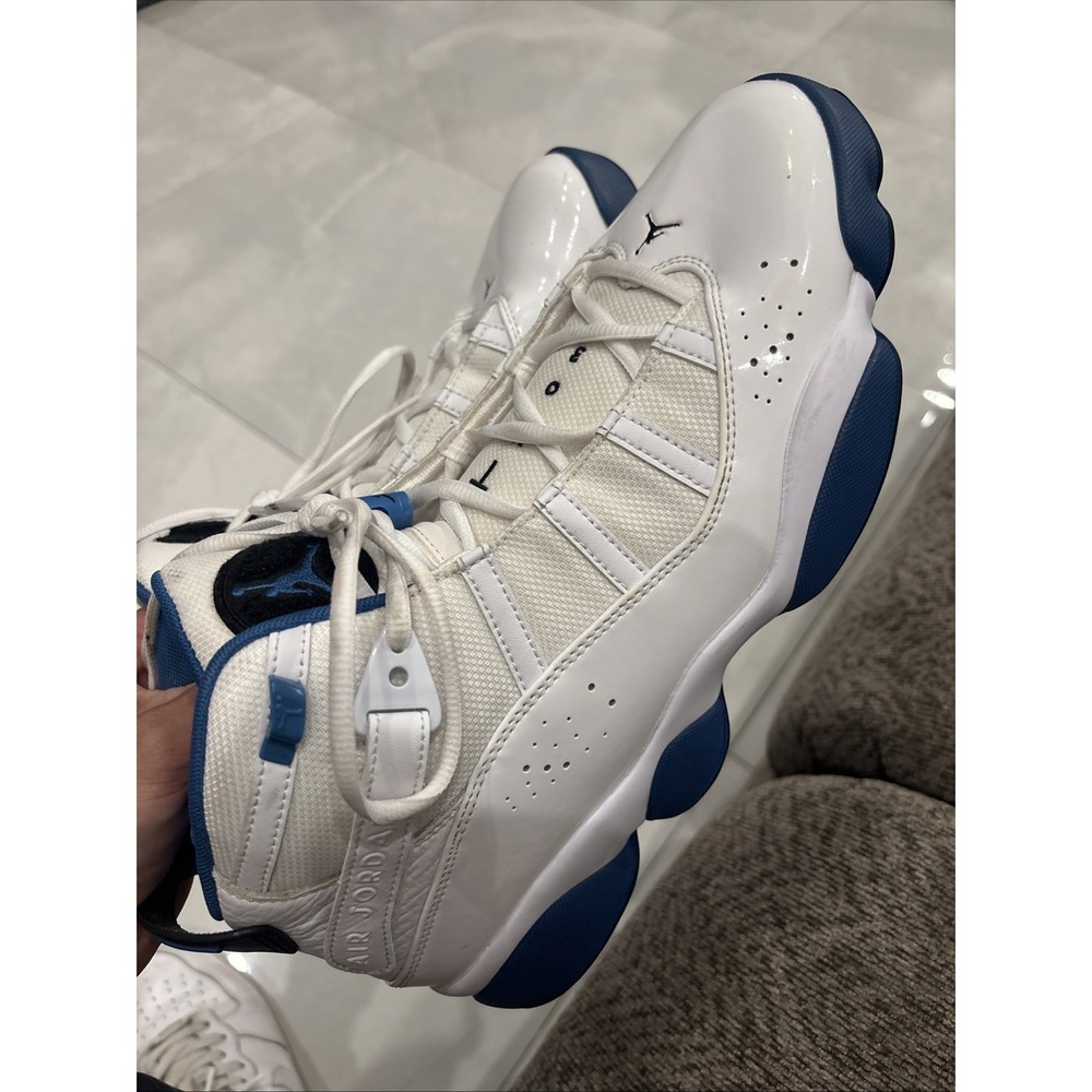 Size 13 - Air Jordan 6 Rings White Dark Marina Blue